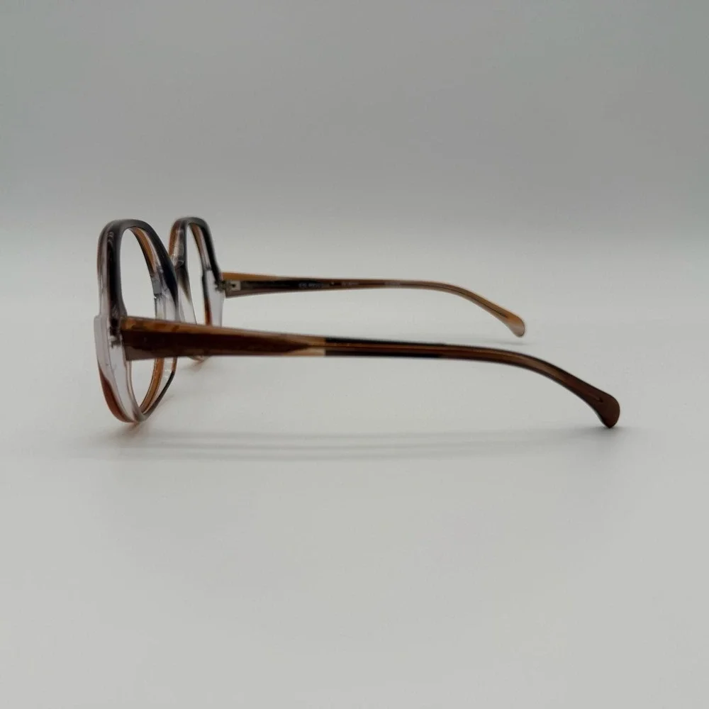 Vintage Univis Eye Mystique CM46 Sand Pearl Geometric Oversized Eyeglasses Frame